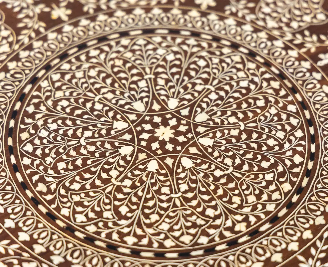 Rosewood Hoshiarpur Table with Ivory Inlay