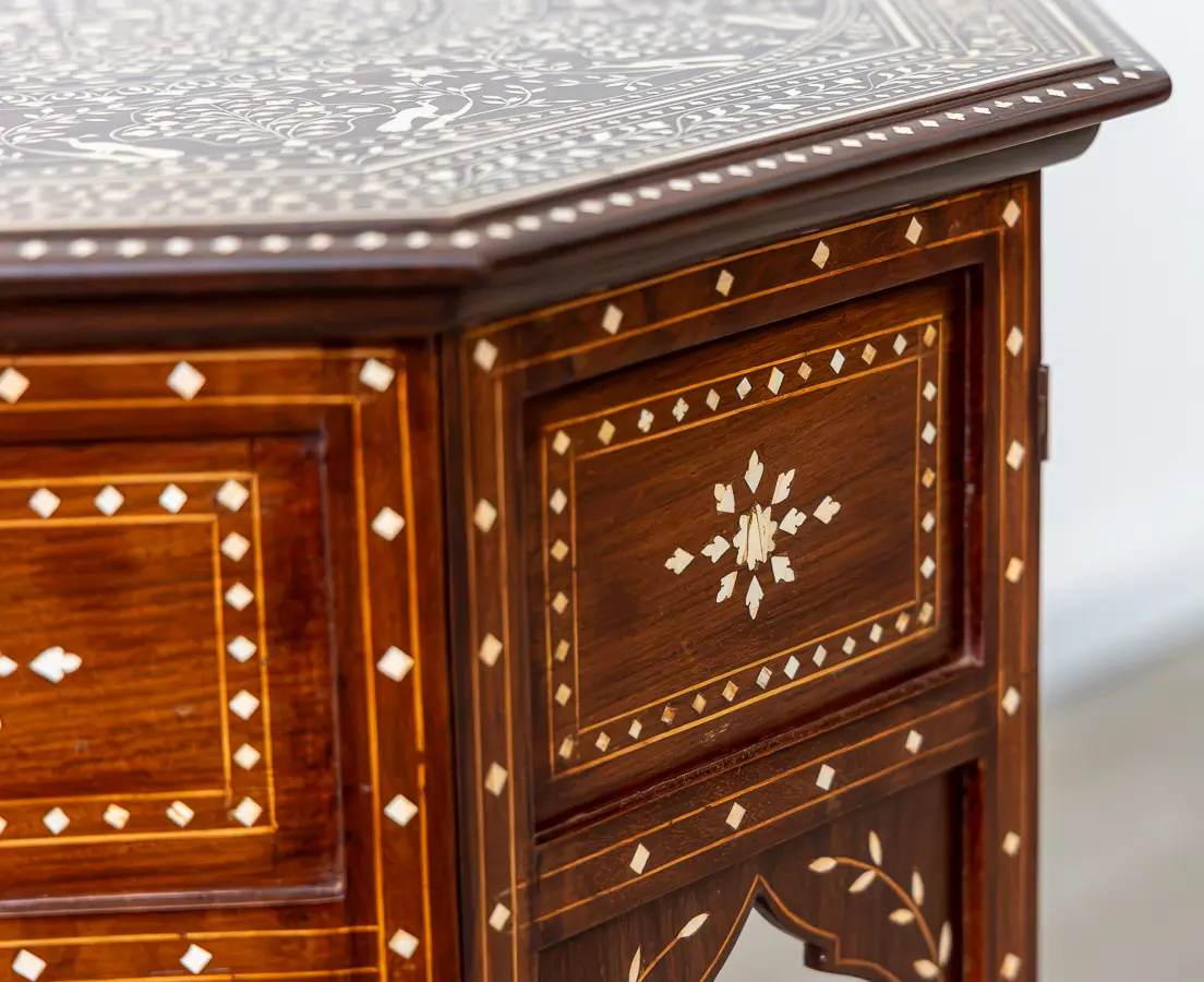 Rosewood Hoshiarpur Table with Ivory Inlay