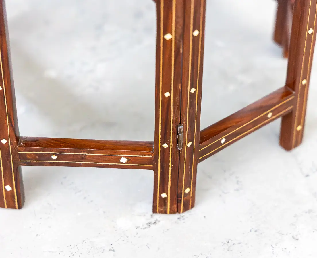 Mahogany folding Table with Ebony and Ivory Inlay