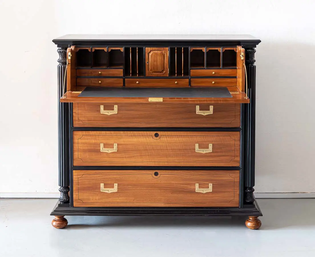 British Colonial Camphor and Ebony Chest of Drawers - The Past Perfect Collection - Singapore