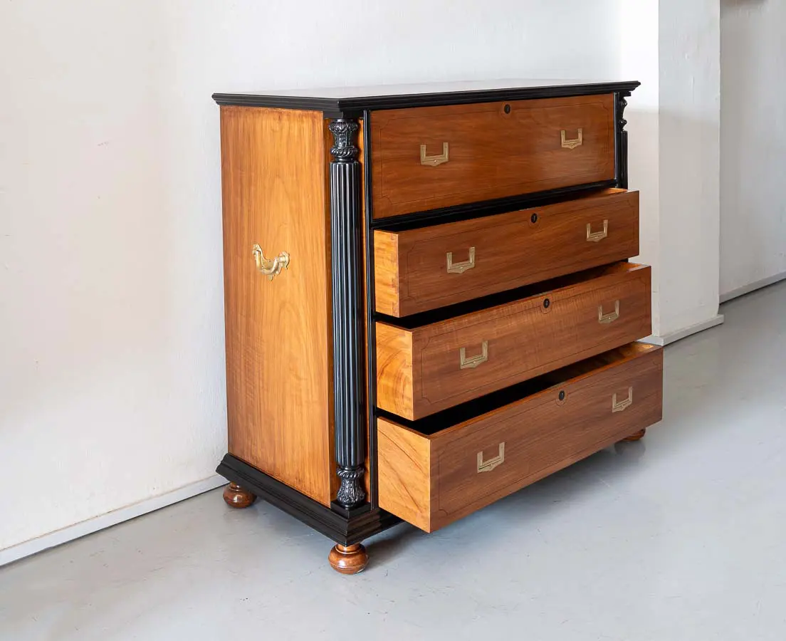 British Colonial Camphor and Ebony Chest of Drawers - The Past Perfect Collection - Singapore