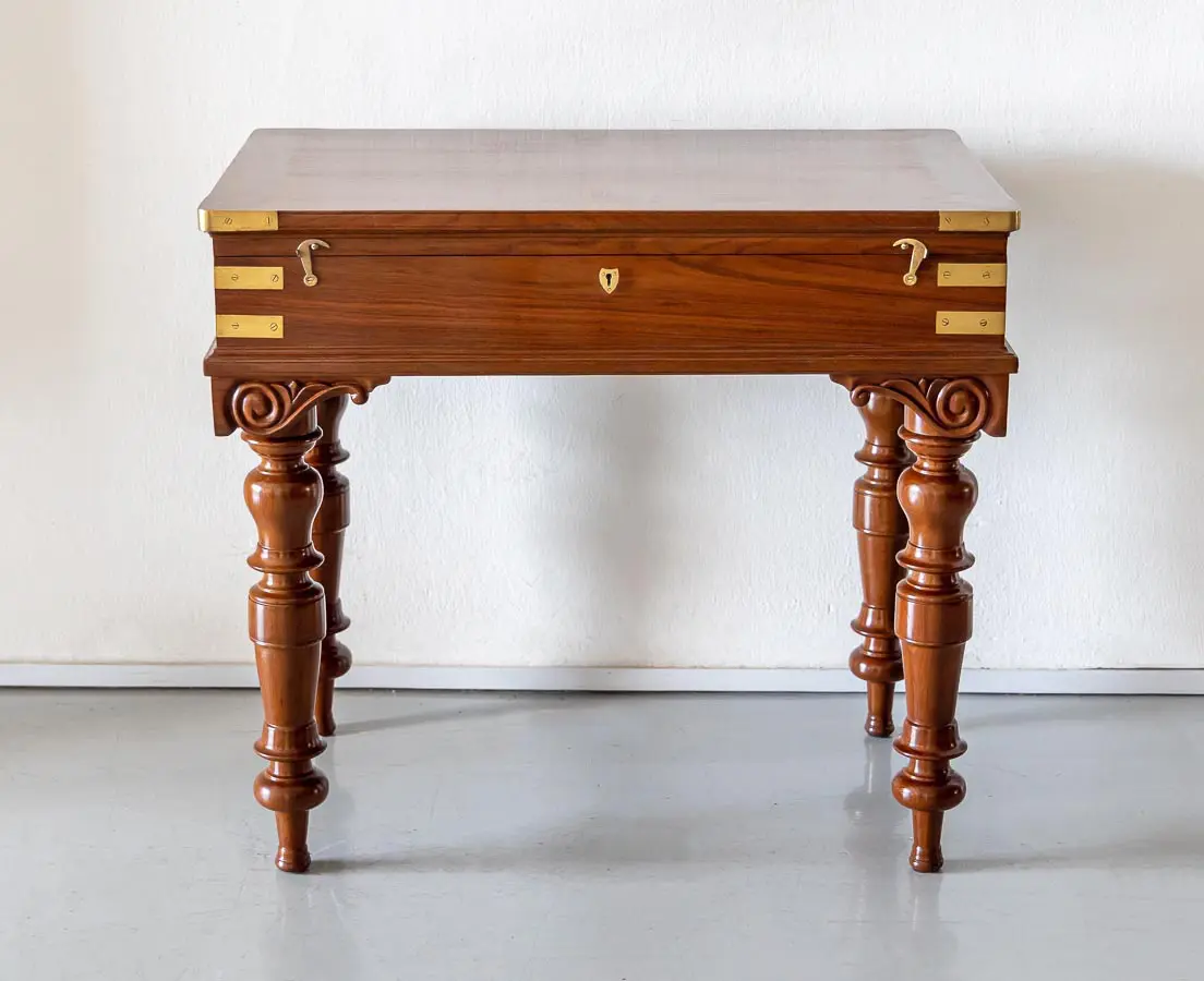 British Colonial Teakwood Campaign Desk - The Past Perfect Collection - Singapore