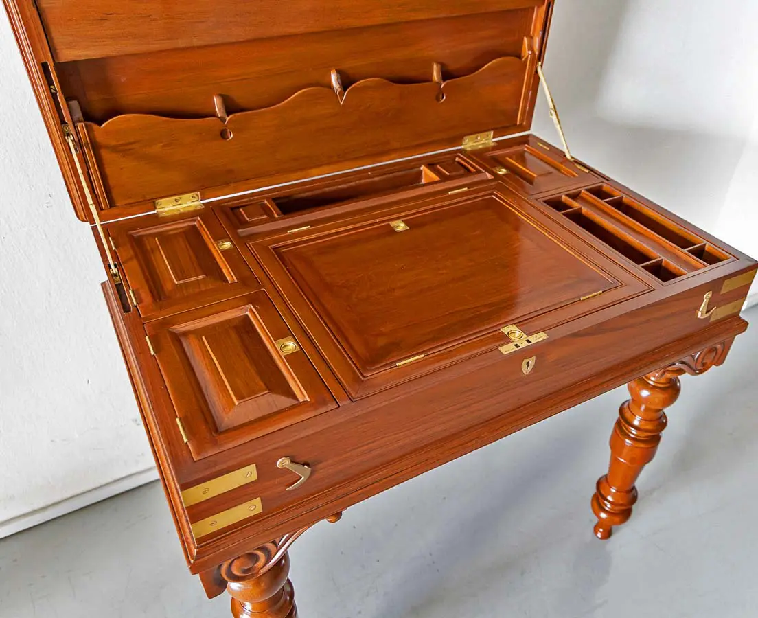 British Colonial Teakwood Campaign Desk - The Past Perfect Collection - Singapore
