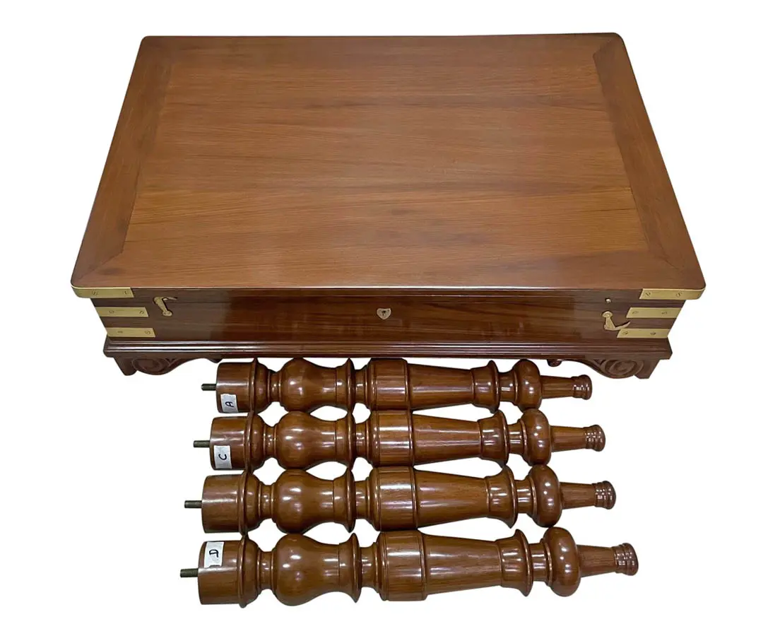 British Colonial Teakwood Campaign Desk - The Past Perfect Collection - Singapore