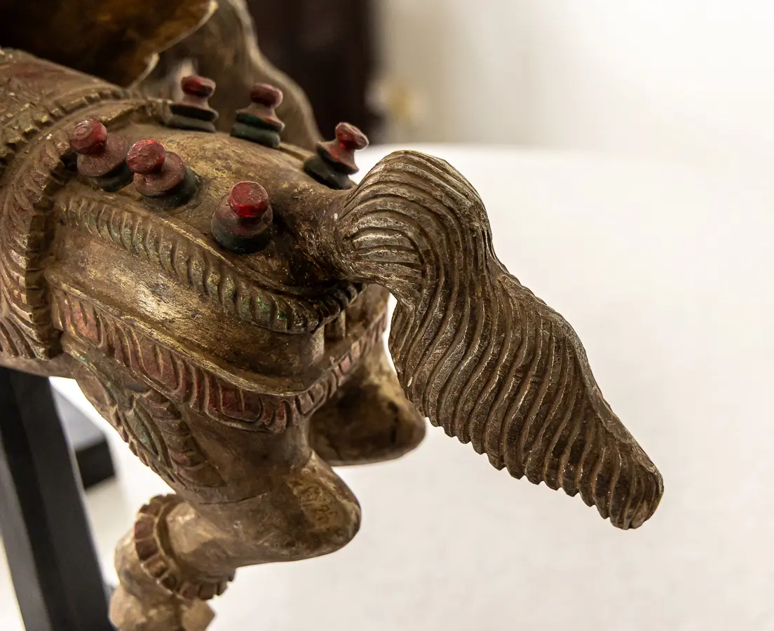 Teakwood Winged Temple Horses