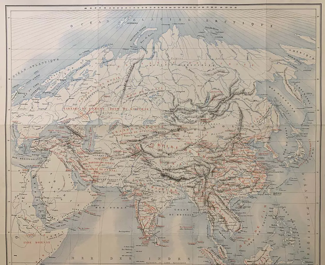 Carte L'Asie Marco Polo - Vuillemin 1865 - The Past Perfect Collection - Singapore