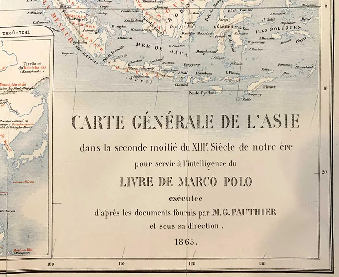 Carte L'Asie Marco Polo - Vuillemin 1865 - The Past Perfect Collection - Singapore