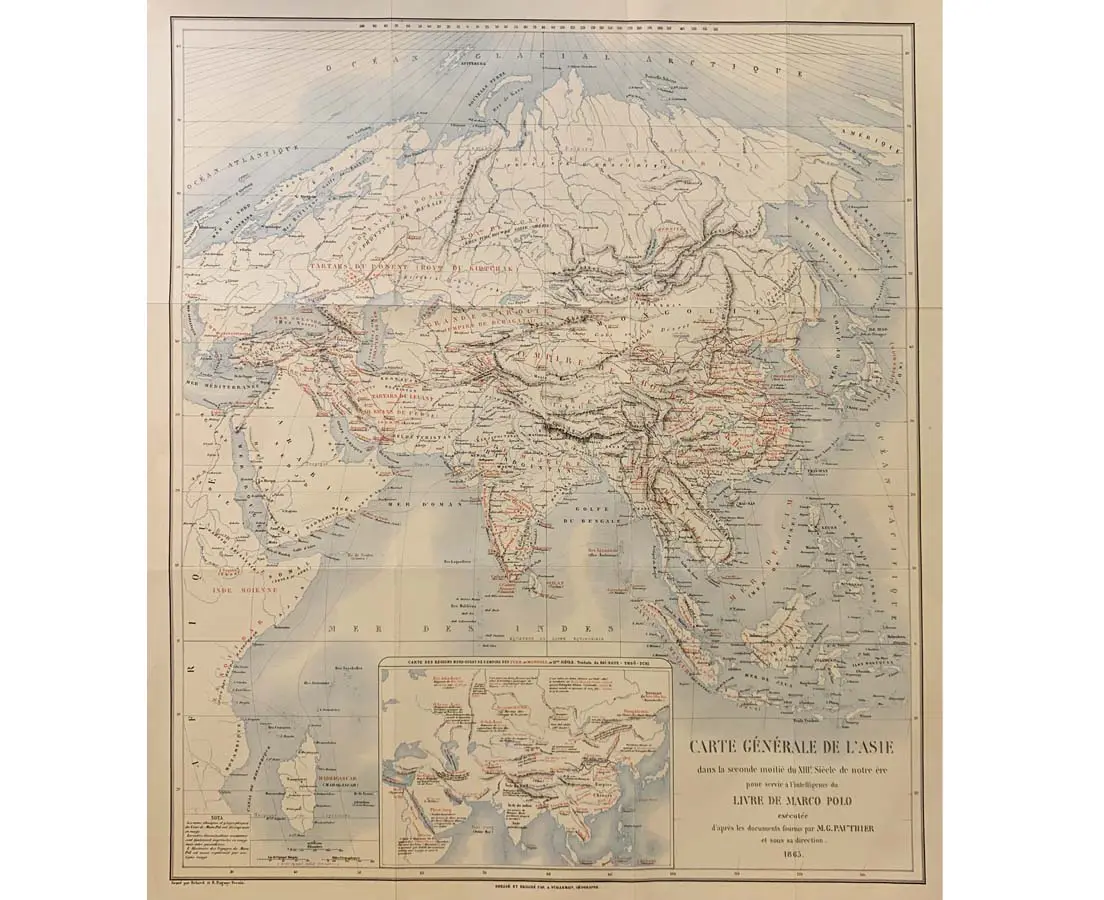 Carte L'Asie Marco Polo - Vuillemin 1865 - The Past Perfect Collection - Singapore
