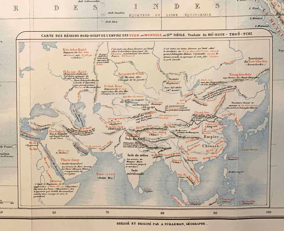 Carte L'Asie Marco Polo - Vuillemin 1865 - The Past Perfect Collection - Singapore