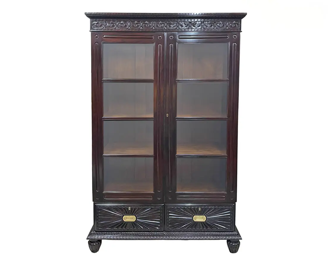 British Colonial Rosewood Bookcase - The Past Perfect Collection - Singapore