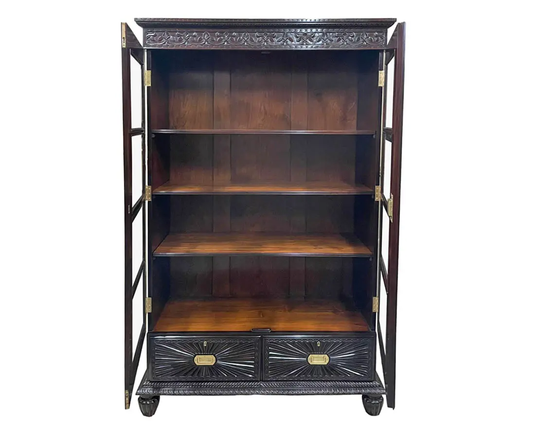 British Colonial Rosewood Bookcase - The Past Perfect Collection - Singapore