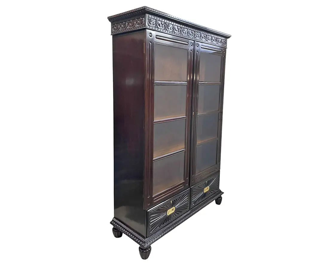 British Colonial Rosewood Bookcase - The Past Perfect Collection - Singapore