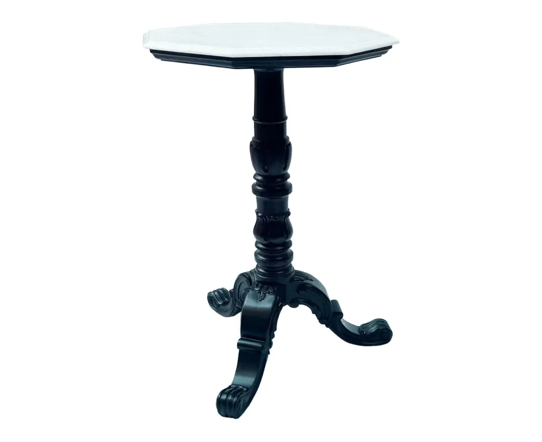 Rosewood Octagonal Side Table marble top