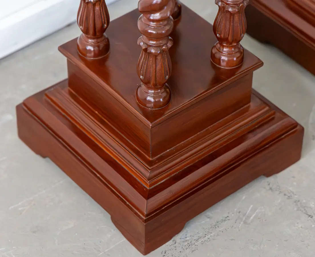 Mahogany Plant Stand Pair