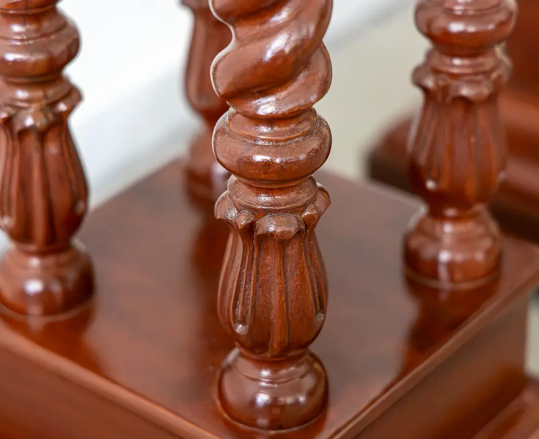 Mahogany Plant Stand Pair
