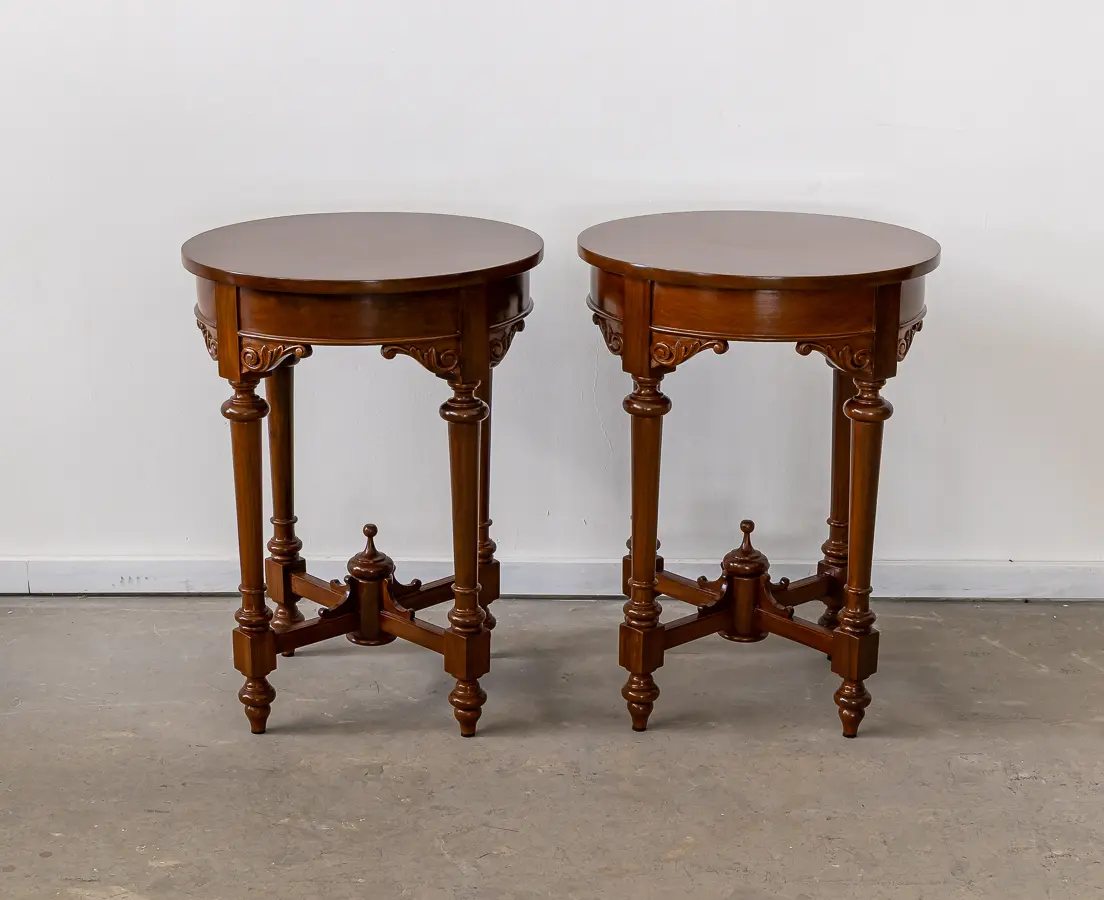 Teakwood Side Tables Pair