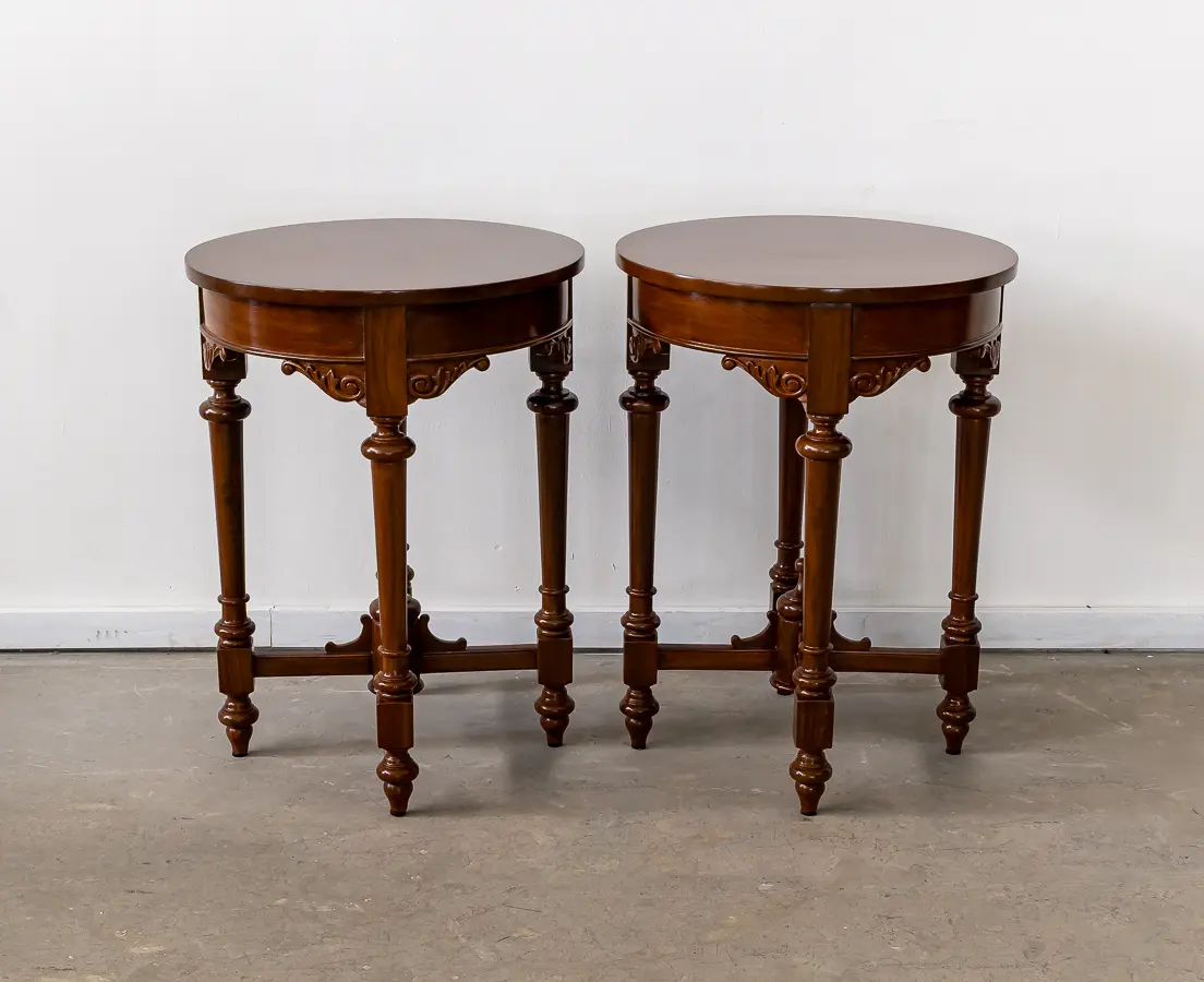 Teakwood Side Tables Pair