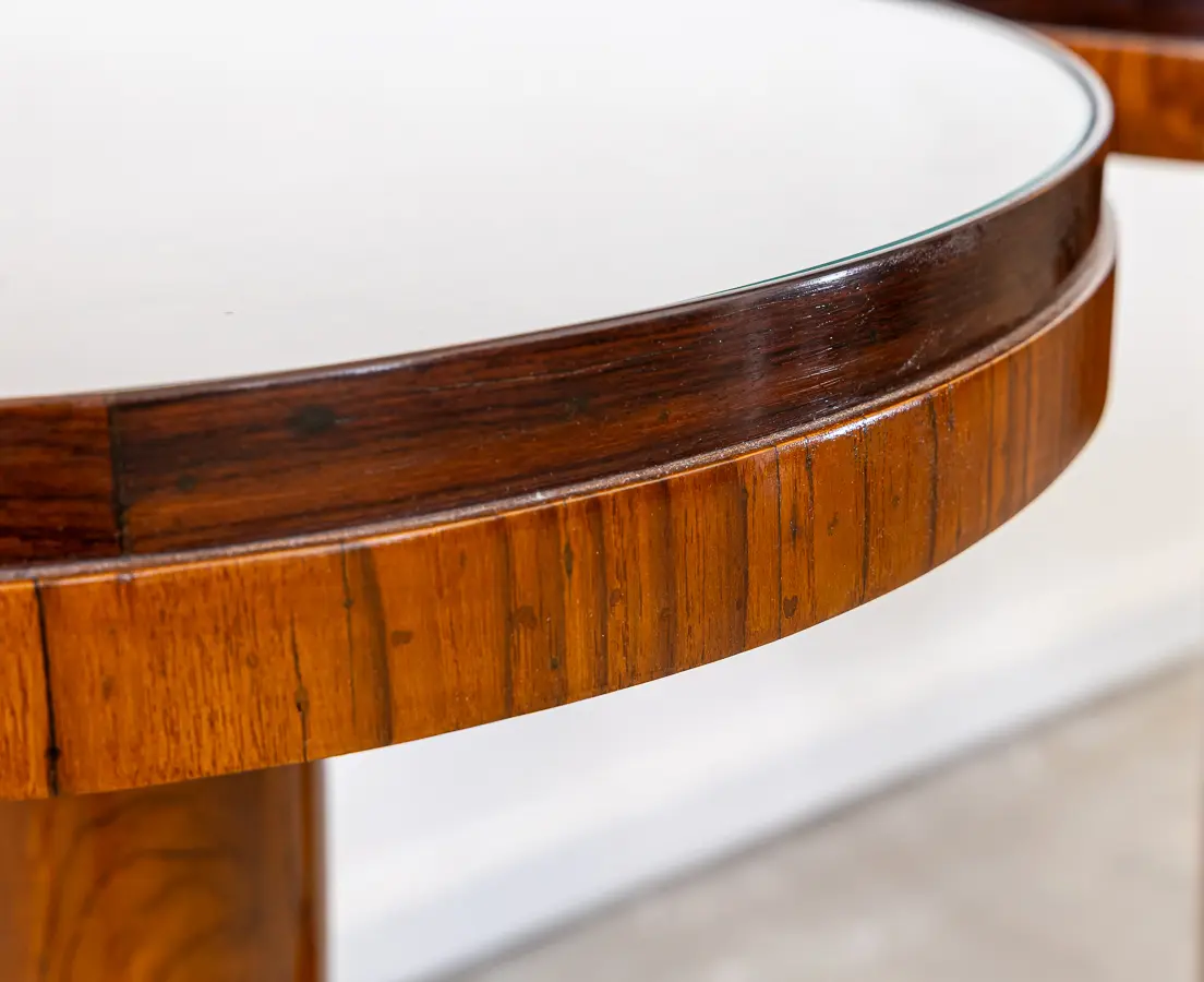Teakwood Art Deco Pair of Side Tables
