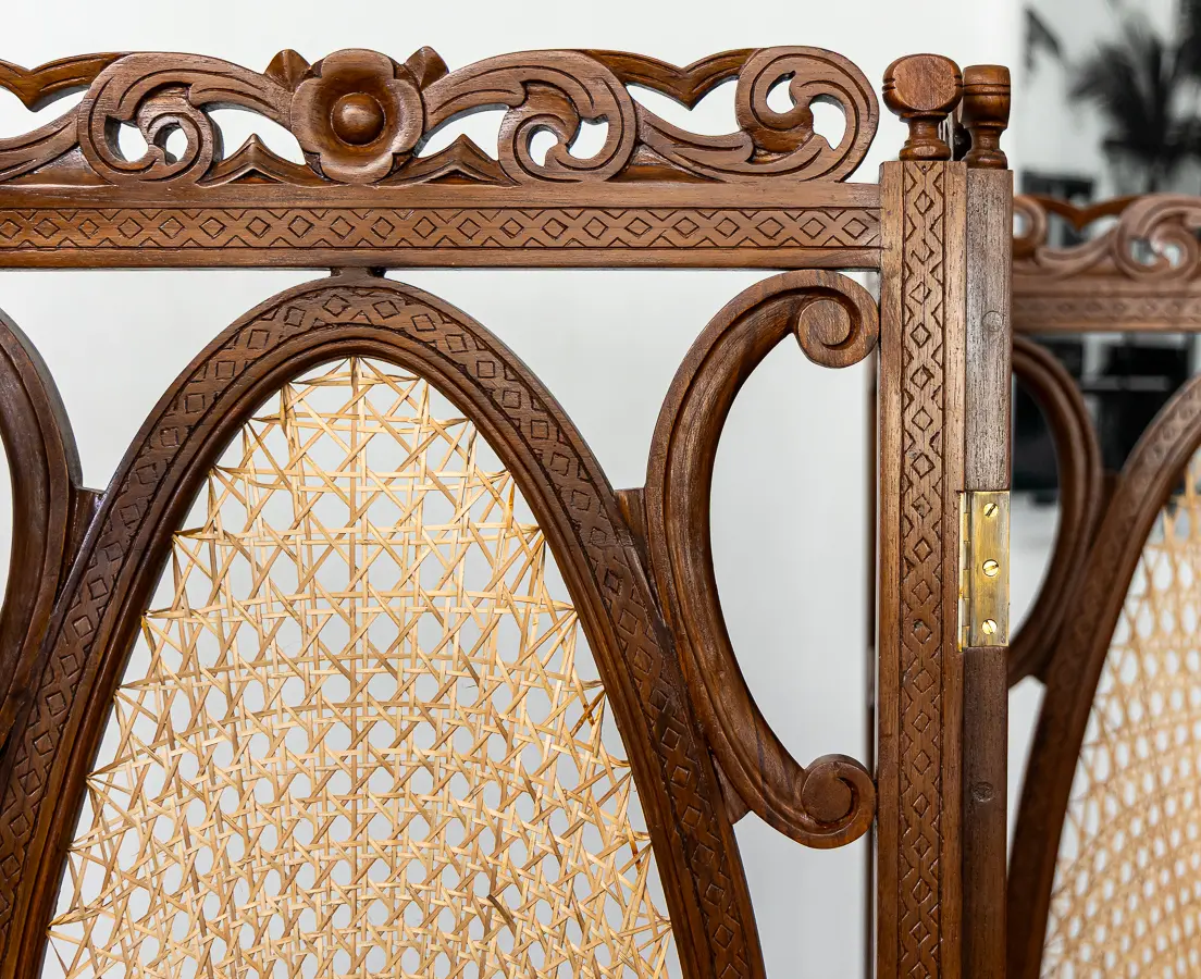 Teakwood Caned Divider