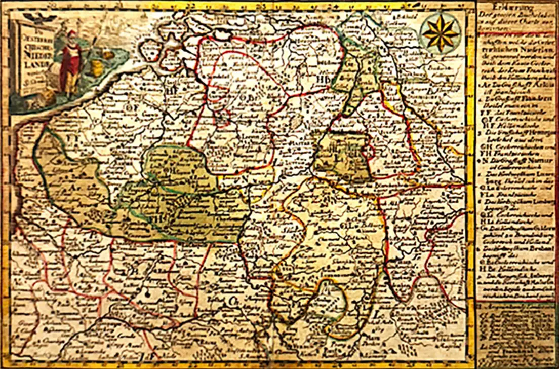 Die Oesterreichischen Niederlande vermehrt-(The Expanded Austrian Netherlands) Christoph Weigel 1724 German Copper engraving