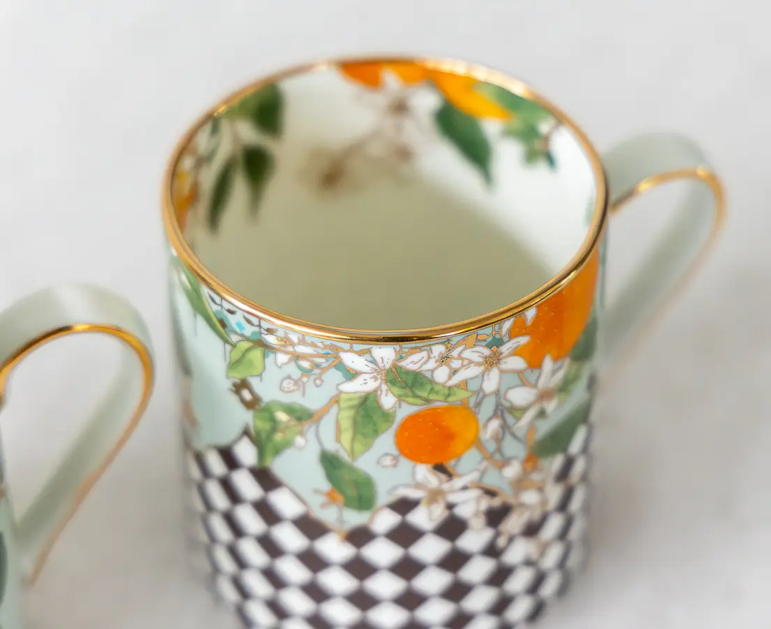 Tangerine Mugs Set of 2