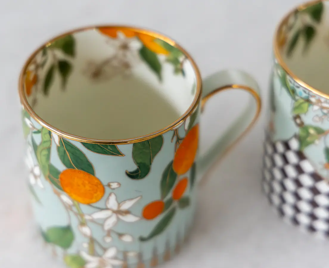 Tangerine Mugs Set of 2