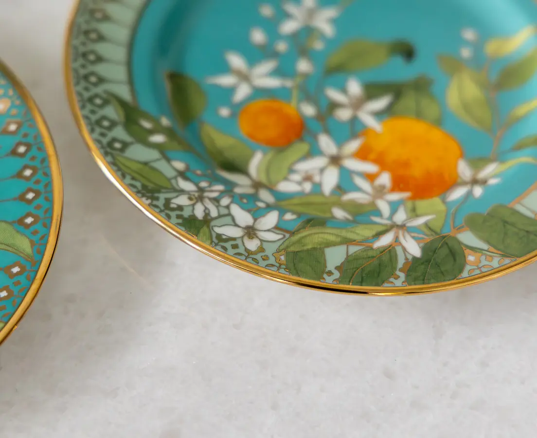 Tangerine Tea Plates Set of 4