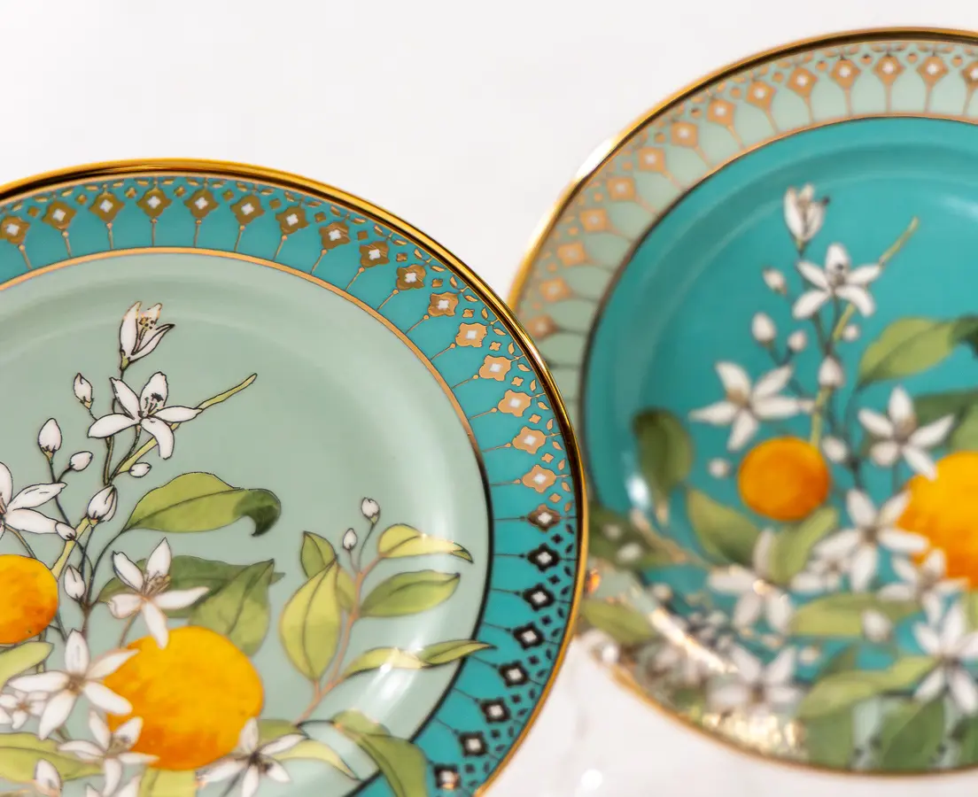 Tangerine Tea Plates Set of 4