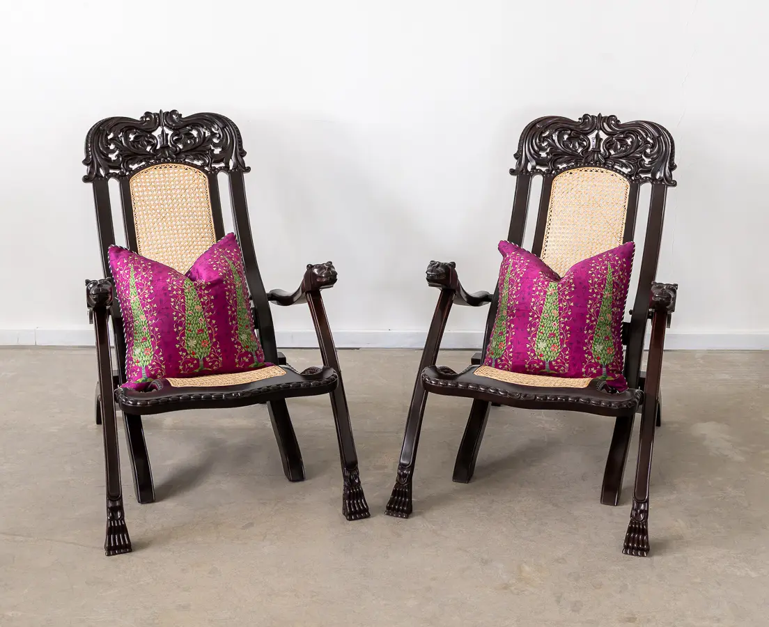 Rosewood Portuguese Folding Chairs (pair)