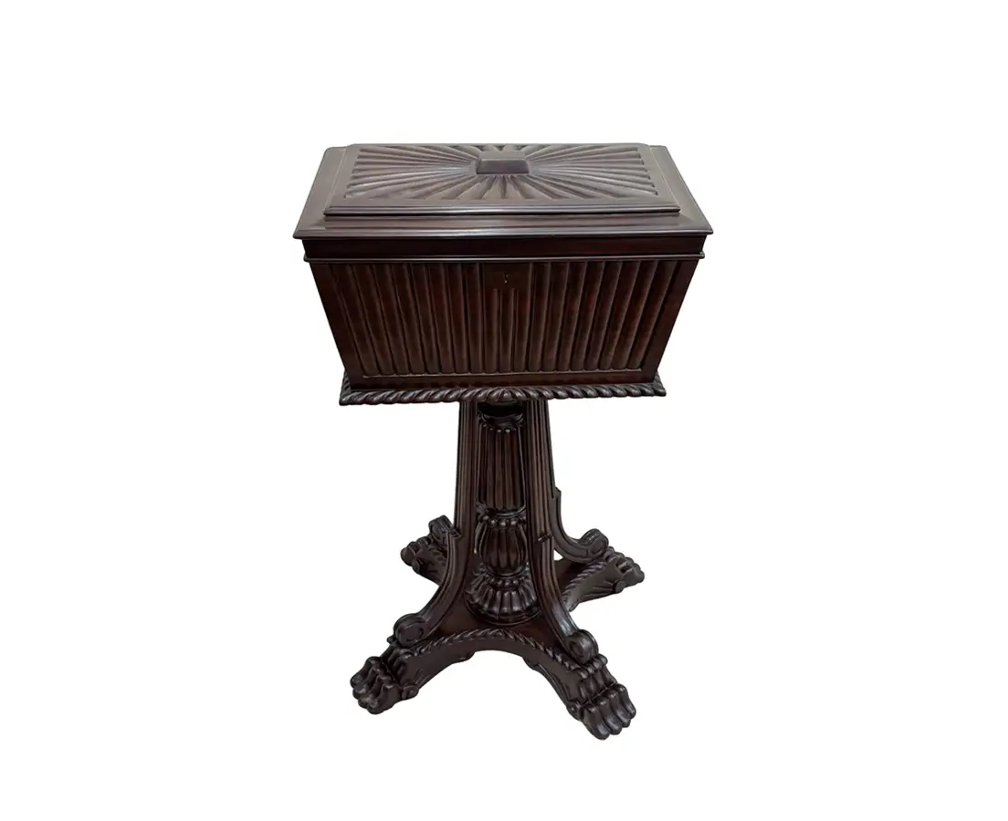 Rosewood Teapoy Caddy on Stand