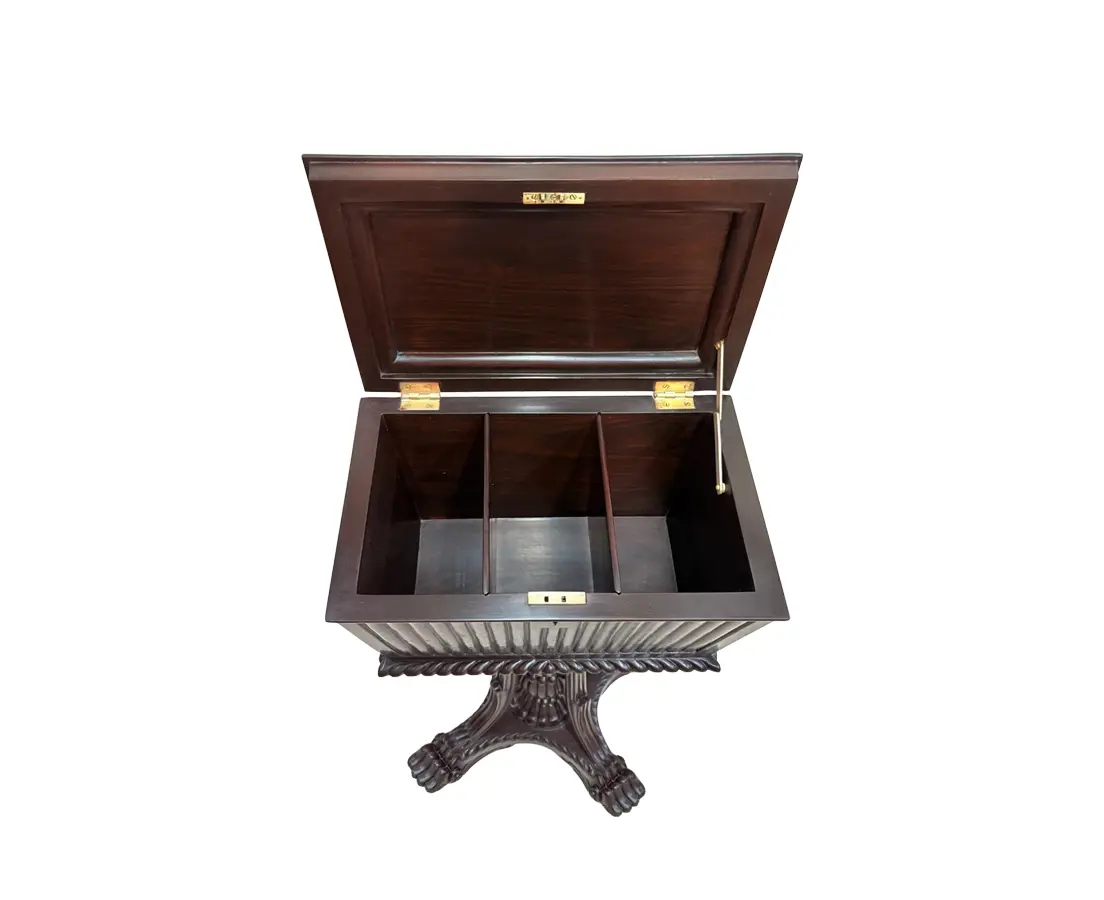 Rosewood Teapoy Caddy on Stand