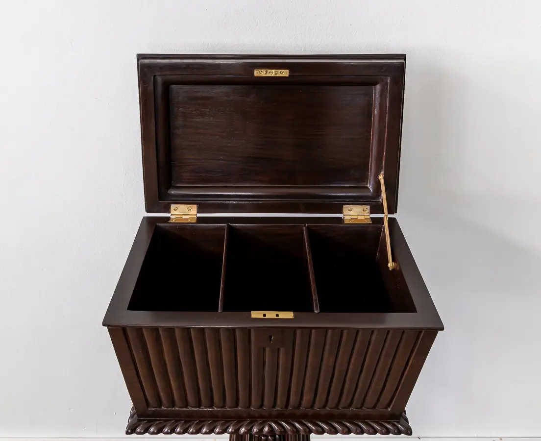 Rosewood teapoy sunburst design