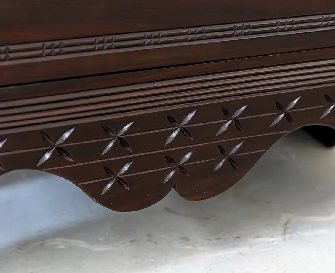 Portuguese Rosewood Cupboard with Carved DoorsPortuguese Rosewood Cupboard with Carved Doors