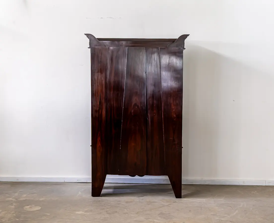 Portuguese Rosewood Cupboard with Carved DoorsPortuguese Rosewood Cupboard with Carved Doors