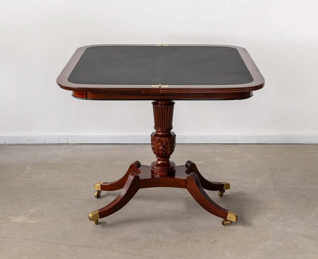 Mahogany Game Table with Ebony Trim