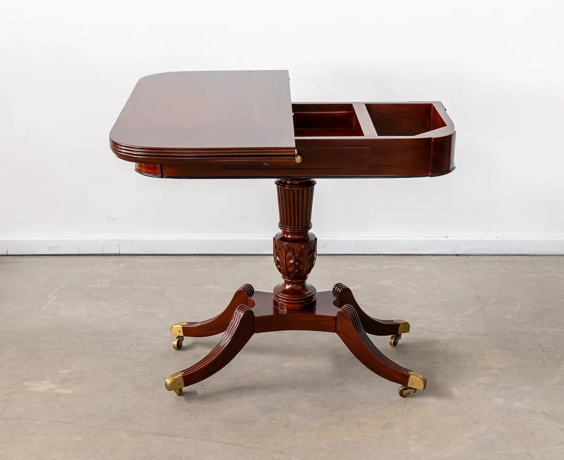 Mahogany Game Table with Ebony Trim