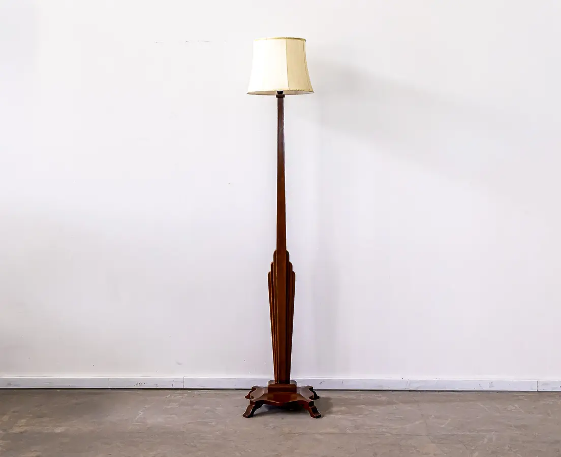 Teakwood Art Deco Lamp