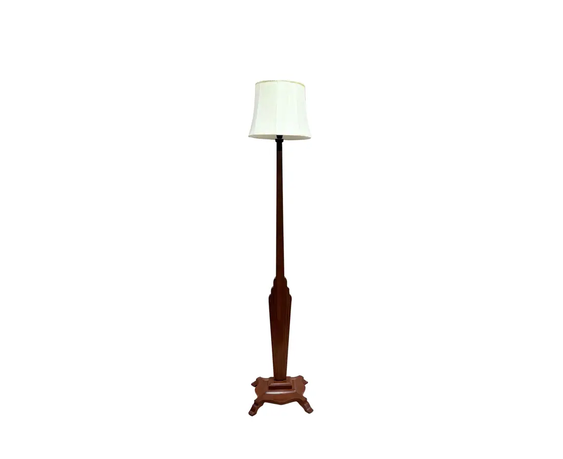 Teakwood Art Deco Floor Lamp