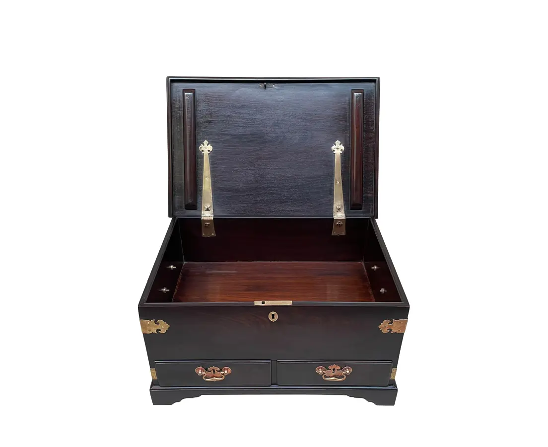 Portuguese Rosewood Chest with Two Drawers