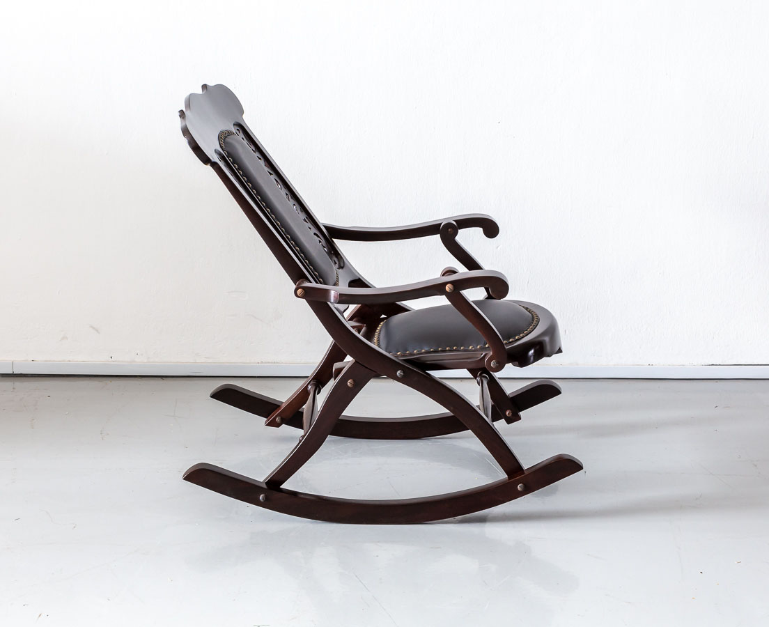 British Colonial Foldable Rocking Chair The Past Perfect Collection