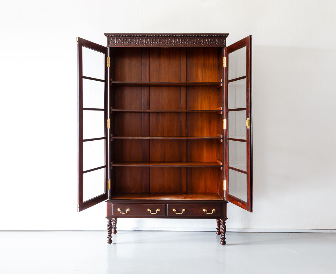 British Colonial Rosewood Glass Front on Stand The Past