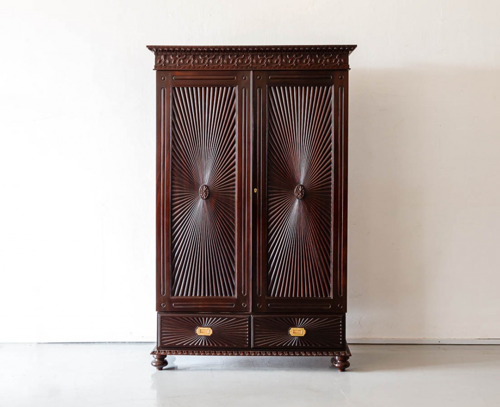 British Colonial Long Sunburst Cupboard The Past Perfect Collection