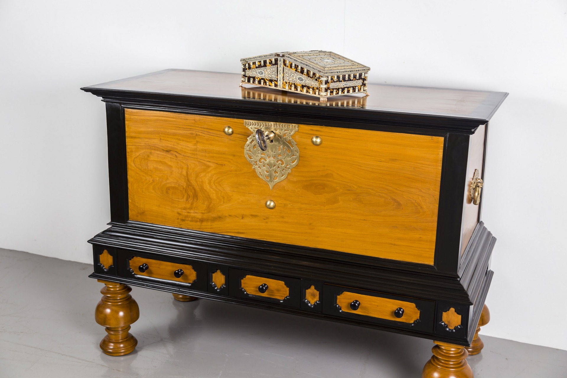 Dutch Colonial Satinwood & Ebony Chest l The Past Perfect Collection l