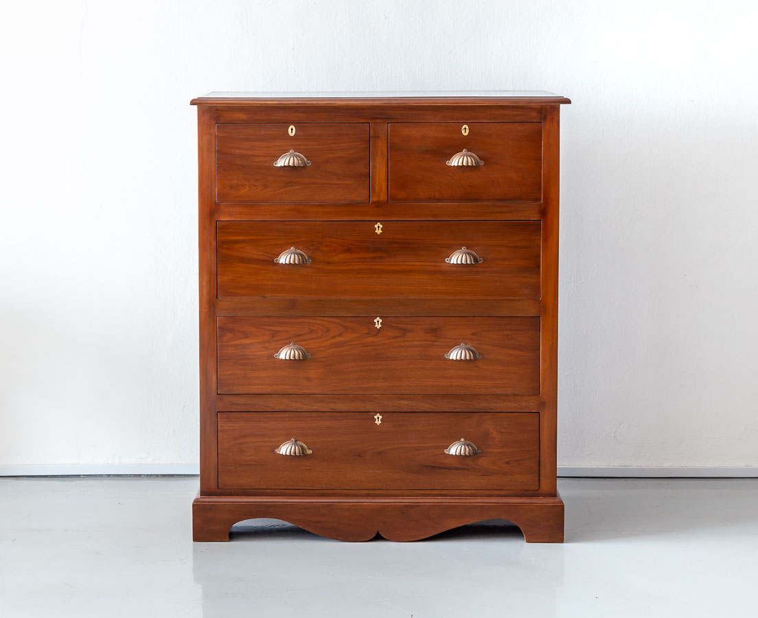 British Colonial Teakwood Chest Of Drawers The Past Perfect