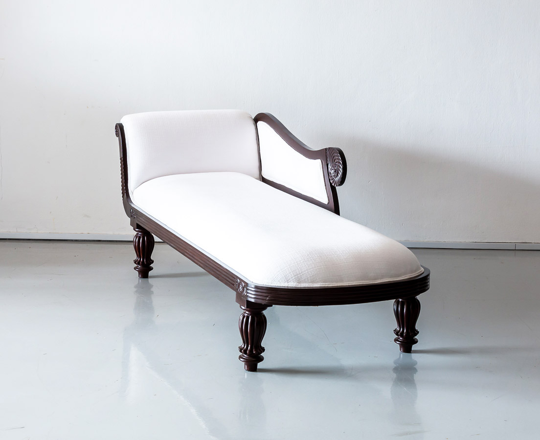 British Colonial Rosewood Chaise Longue The Past Perfect Collection