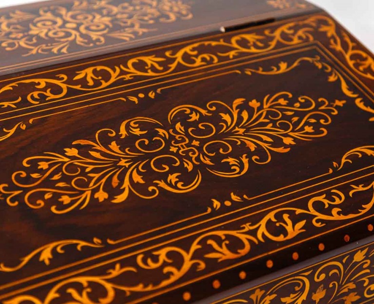 British Colonial Rosewood Writing Slope Box - The Past Perfect Collection