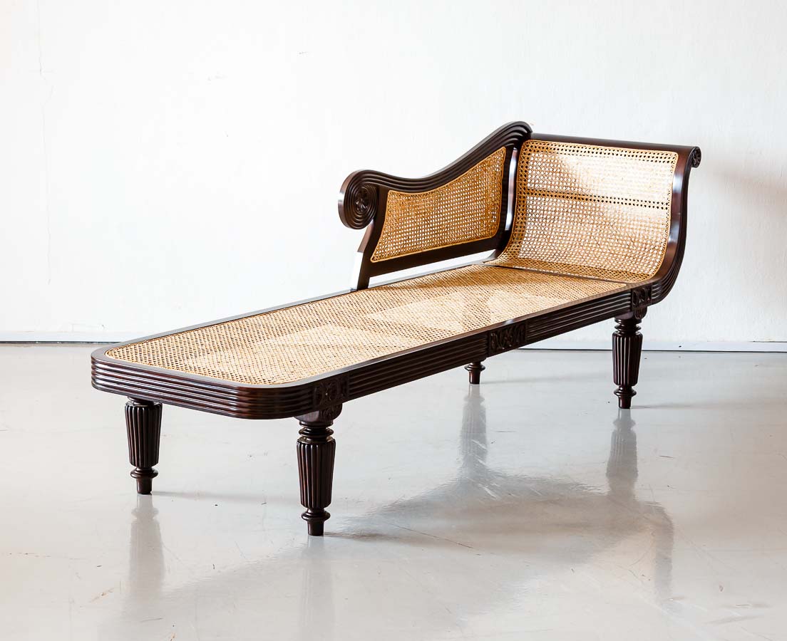 British Colonial Rosewood Chaise Longue The Past Perfect Collection