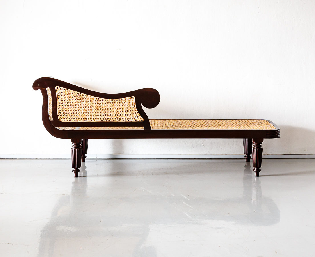 British Colonial Rosewood Chaise Longue The Past Perfect Collection