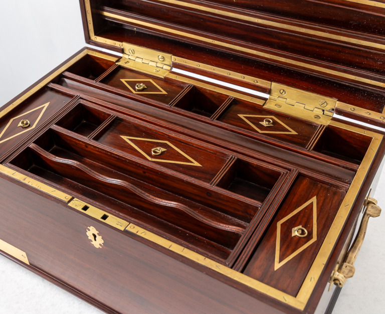 Rosewood Writing Box with Hidden Compartments- The Past Perfect Collection - Singapore
