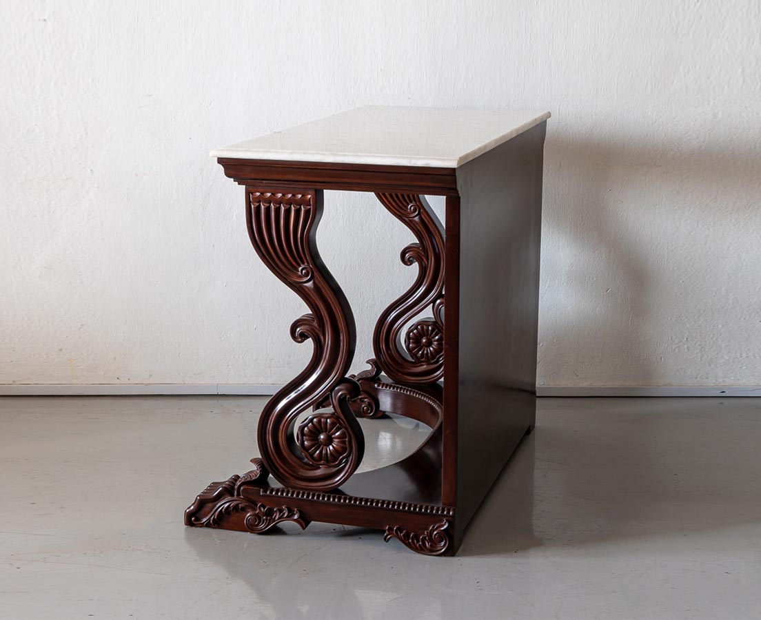 British Colonial Dark Mahogany Console Table - The Past Perfect Collection